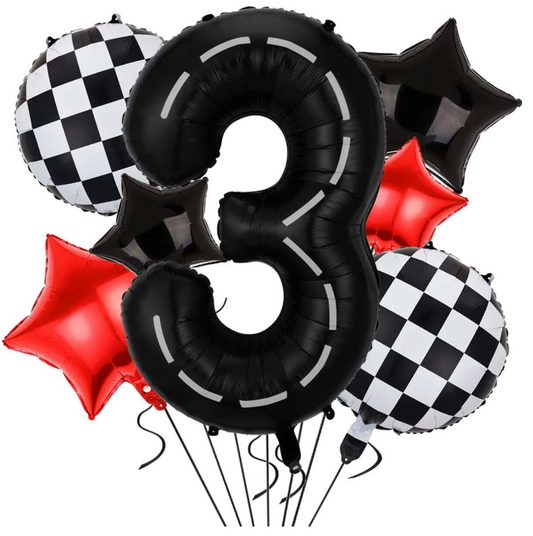 Race 3 jaar ballonnen - 7 stuks
