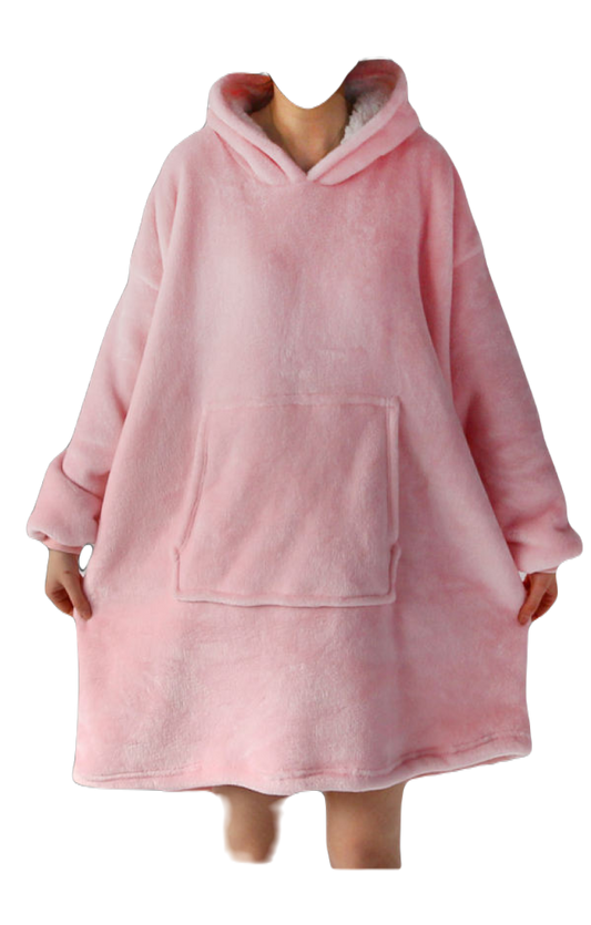 Knuffel hoodie - baby roze