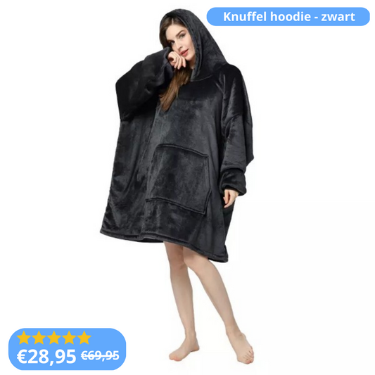 Knuffel hoodie - zwart